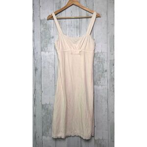 James Perse Fray Hem Pastel Blush Pink Adjustable Strap Cotton Midi Dress Sz. 1